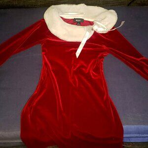 BCX Girl Holiday/Santa/Christmas Velvet Dress Size 7